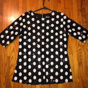 Black & White Polka Dot Sequin Top